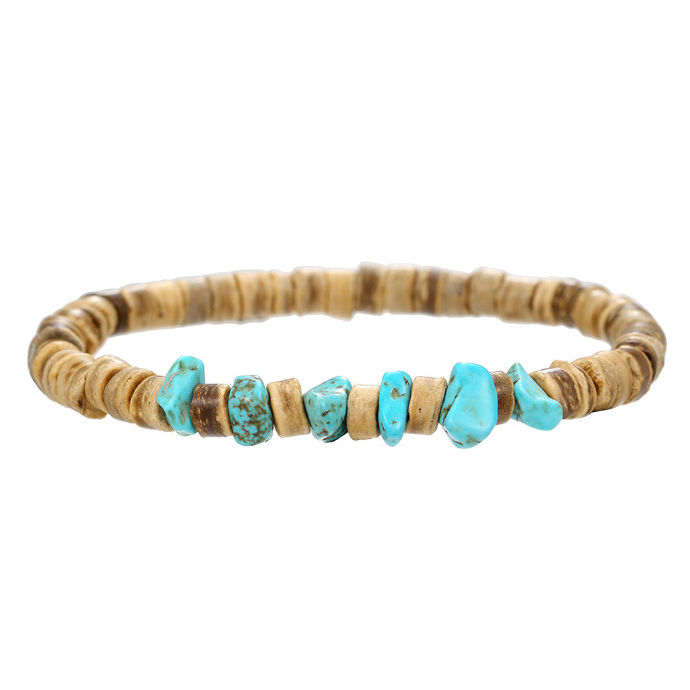 Wholesale simple turquoise wooden bead bracelet